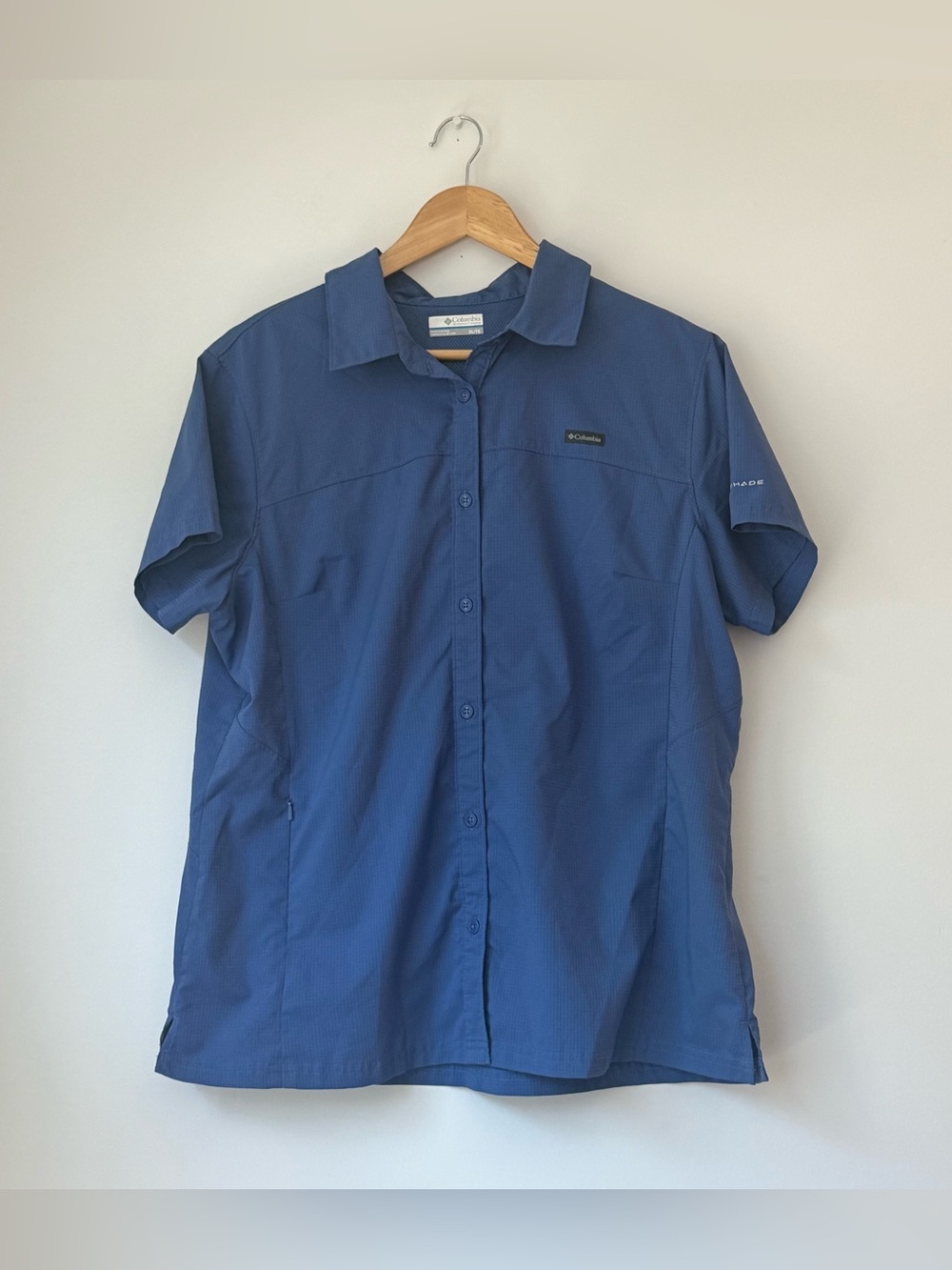Columbia Women’s XL Silver Ridge 2.0 Short Sleeve Hiking Shirt Blue UPF